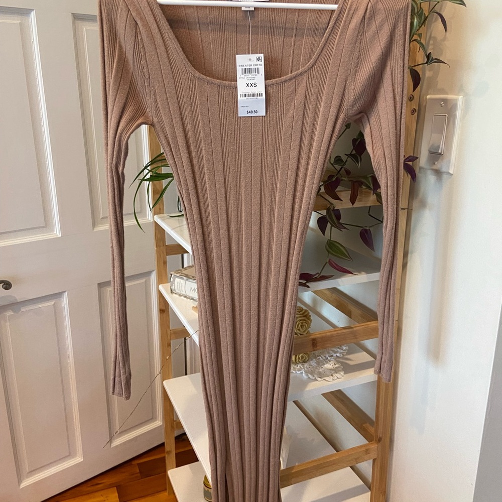 Brown Sleeveless Scoop Neck Bodycon Maxi Dress